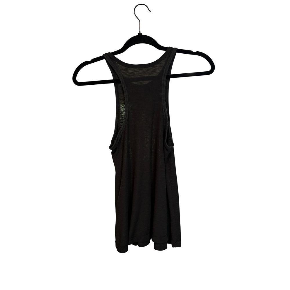 Free People Black‎ Ribbed Racerback Tank Top Size Small Boho Basic - Picture 3 of 3